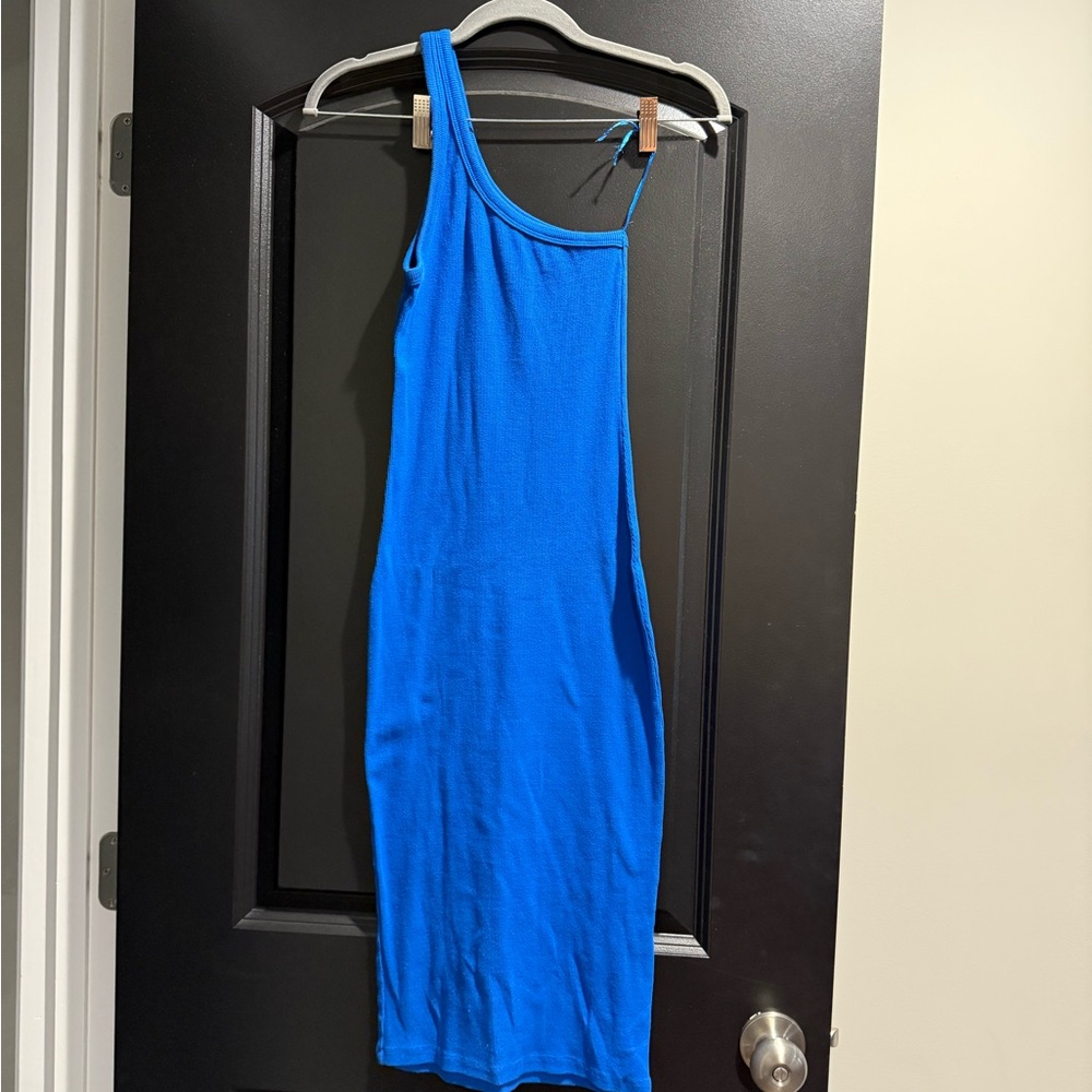 Zara Vibrant Blue One-Shoulder Dress
